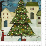 Henry Glass & Co - Printed Cotton panel 36 x 44 in (91 x 112 cm)- IT'S THE HOLIDAYS - 005 - Blue