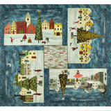 Henry Glass & Co - Printed Cotton panel 36 x 44 in (91 x 112 cm)- IT'S THE HOLIDAYS - 005 - Blue