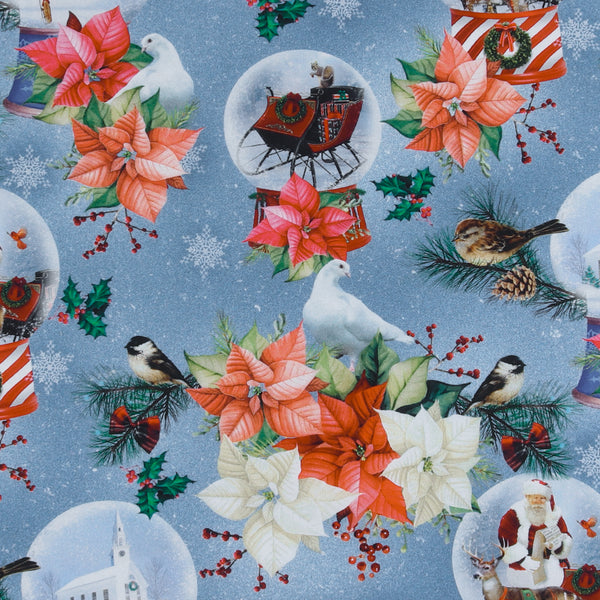 Henry Glass - Printed Cotton - «BELIEVE» - 001 - Blue