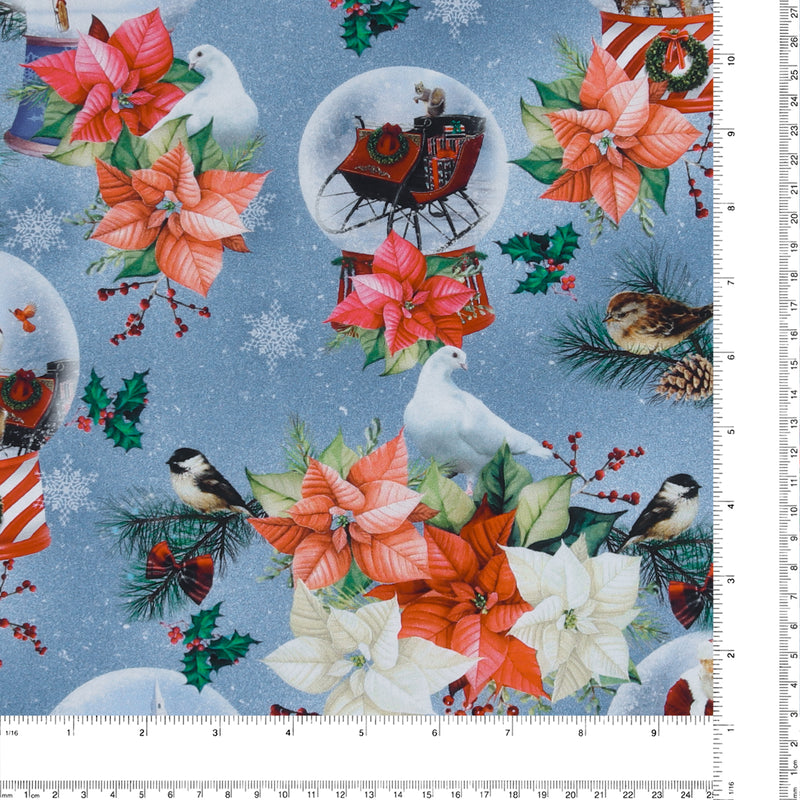 Henry Glass - Printed Cotton - «BELIEVE» - 001 - Blue