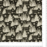 Blank - Printed Cotton - BE MERRY & SHINE BRIGHT - 001 - Black