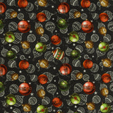 Blank - Printed Cotton - BE MERRY & SHINE BRIGHT - 002 - Black