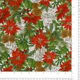 Blank - Printed Cotton - BE MERRY & SHINE BRIGHT - 003 - White