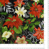 Blank - Coton imprimé - &lt;BE MERRY &amp; SHINE BRIGHT&gt; - 004 - Noir