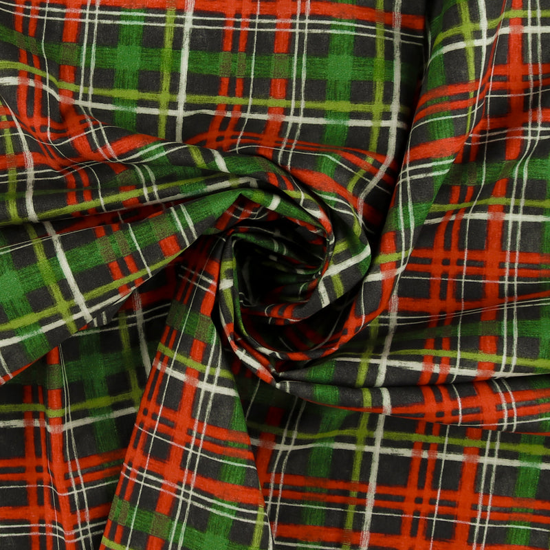 Blank - Printed Cotton - BE MERRY & SHINE BRIGHT - 005 - Black