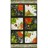Blank - Printed Panel Cotton 24 x 44 in (61 x 112 cm) - BE MERRY & SHINE BRIGHT - 007 - Black
