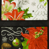 Blank - Printed Panel Cotton 24 x 44 in (61 x 112 cm) - BE MERRY & SHINE BRIGHT - 007 - Black