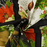 Blank - Printed Panel Cotton 24 x 44 in (61 x 112 cm) - BE MERRY & SHINE BRIGHT - 007 - Black