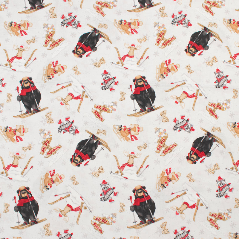 Henry Glass - Printed Cotton - PINECONE RIDGE LODGE - 003 - White