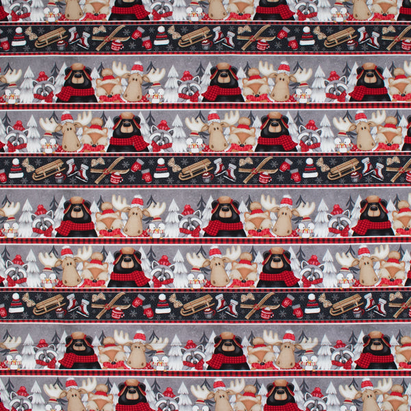 Henry Glass - Printed Cotton - PINECONE RIDGE LODGE - 006 - Grey