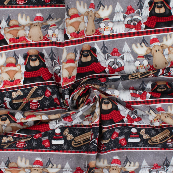 Henry Glass - Printed Cotton - PINECONE RIDGE LODGE - 006 - Grey