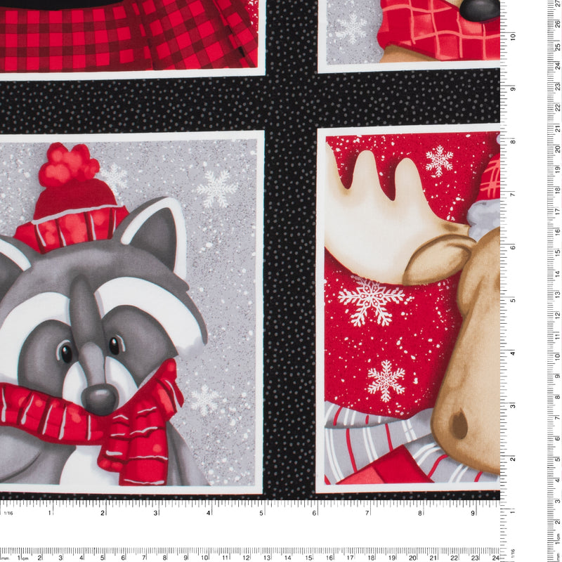 Henry Glass - Printed Cotton Panel 24 x 44 in (61 x 112 cm) - PINECONE RIDGE LODGE - 007 - Multicolor