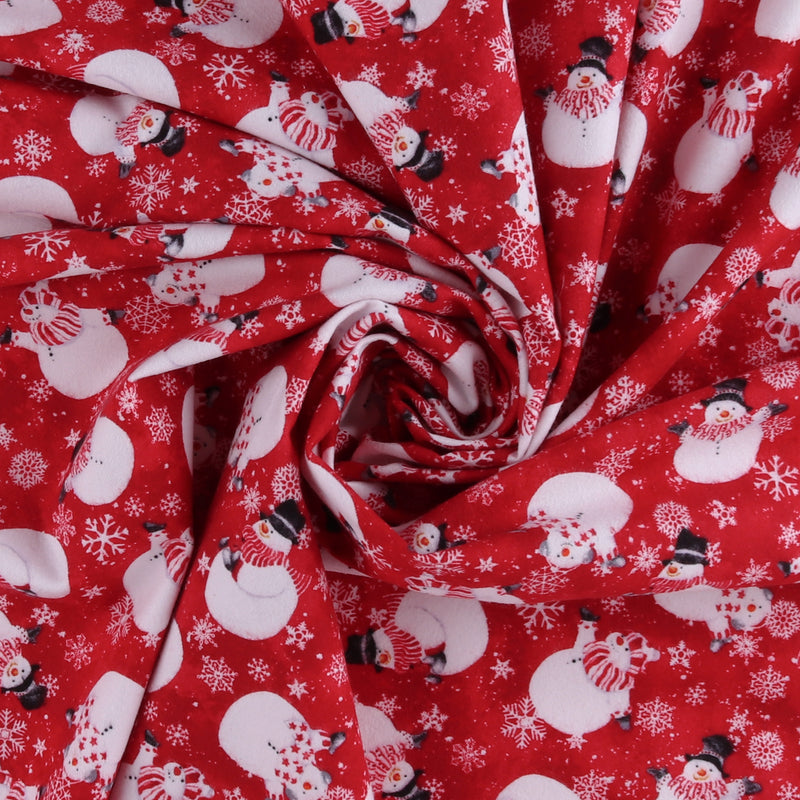 Henry Glass & Co - Printed Flannelette - SNOW CREW - 002 - Red
