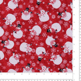 Henry Glass & Co - Printed Flannelette - SNOW CREW - 002 - Red