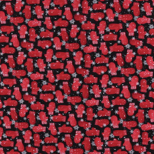 Henry Glass & Co - Printed Flannelette - SNOW CREW - 003 - Black