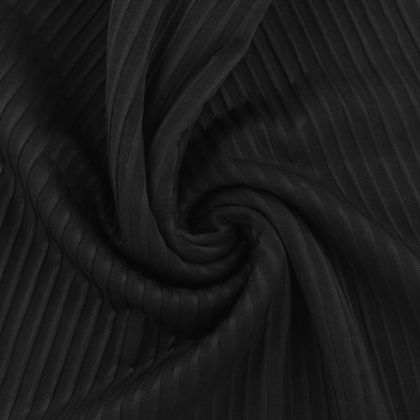 Solid Rib Knit - ELLIE - 007 - Black