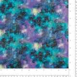 Coton imprimé - <CELESTIAL SKIES> - 005 - Bleu ciel/Mauve
