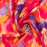 Polyester soyeux imprimé - <BUBBLE> - 005 - Corail