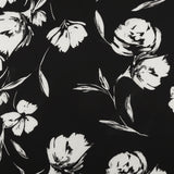 Satin imprimé - MUSE - 002 - Noir