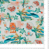 Rayonne imprimée - <MANSFIELD> - 002 - Sarcelle