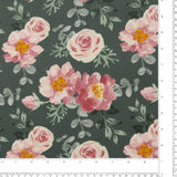 Tricot imprimé Modal - <ROSE> - 001 - Vert-de-gris