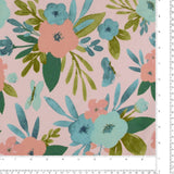 Tricot imprimé Modal - <ROSE> - 004 - Rose Pâle