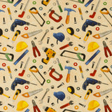 Printed Cotton - LET'S GET BUILDING - 001 - Beige