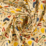 Printed Cotton - LET'S GET BUILDING - 001 - Beige