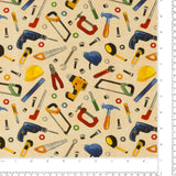 Printed Cotton - LET'S GET BUILDING - 001 - Beige