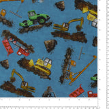 Coton imprimé - <LET'S GET BUILDING> - 003 - Bleu
