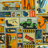 Coton imprimé - <LET'S GET BUILDING> - 004 - Multicouleur