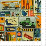 Coton imprimé - <LET'S GET BUILDING> - 004 - Multicouleur