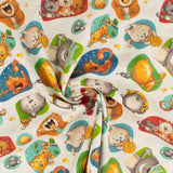 Coton imprimé - <CAT HAIR DON'T CARE> - 002 - Blanc Cassé