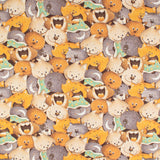 Coton imprimé - <CAT HAIR DON'T CARE> - 003 - Brun