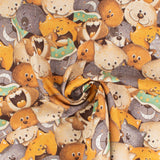 Coton imprimé - <CAT HAIR DON'T CARE> - 003 - Brun