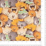 Coton imprimé - <CAT HAIR DON'T CARE> - 003 - Brun