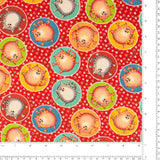 Coton imprimé - <CAT HAIR DON'T CARE> - 004 - Rouge