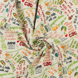 Coton imprimé - <CAT HAIR DON'T CARE> - 008 - Ivoire