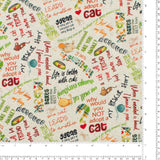 Coton imprimé - <CAT HAIR DON'T CARE> - 008 - Ivoire