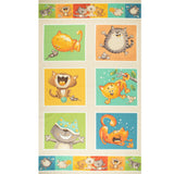 Printed Cotton - CAT HAIR DON'T CARE - 010 - Panel 24 x 44 in (61 x 112 cm) - Multicolor