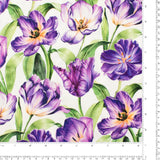 Northcott - Coton imprimé - <TULIP GARDEN> - 007 - Blanc