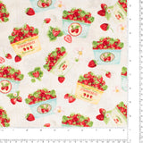 Henry Glass - Printed Cotton - BERRY BESTIES - 003 - Offwhite
