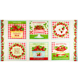 Henry Glass - Coton imprimé - <BERRY BESTIES> - 011 - Panneau 24 x 44 in (61 x 112 cm) - Fraise