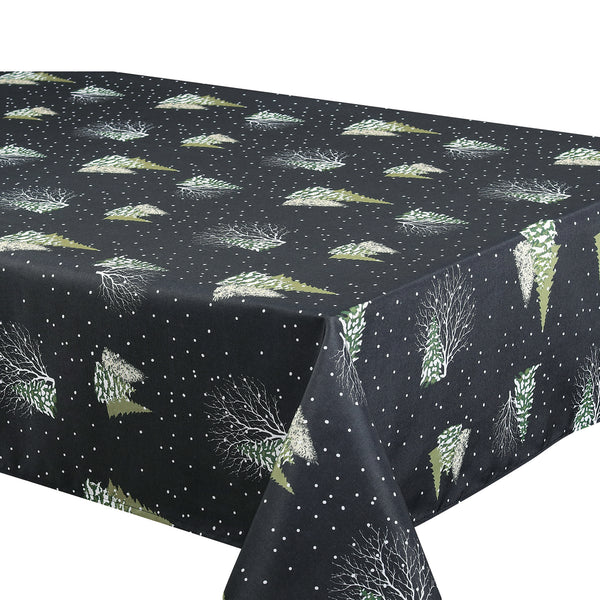 Tablecloth - Snowy Christmas - Black