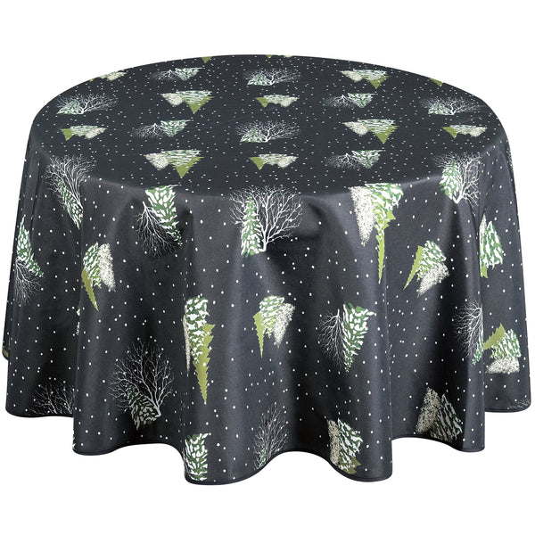 Tablecloth - Snowy Christmas - Black