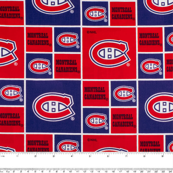 Canadiens de Montréal - Coton imprimé LNH - Carreaux