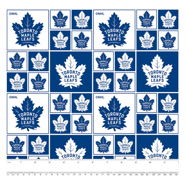 Maple Leafs de Toronto - Coton imprimé LNH - Carreaux