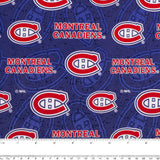 Canadiens de Montréal - Coton imprimé LNH - Logo - Bleu