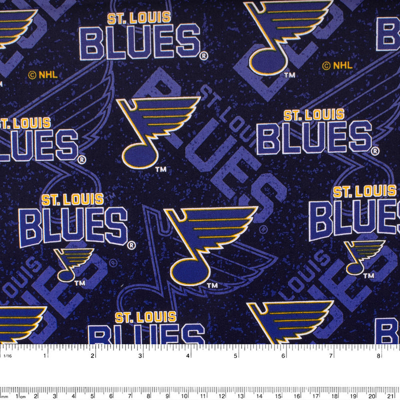 St-Louis Blues - NHL Cotton Print - Logo - Blue