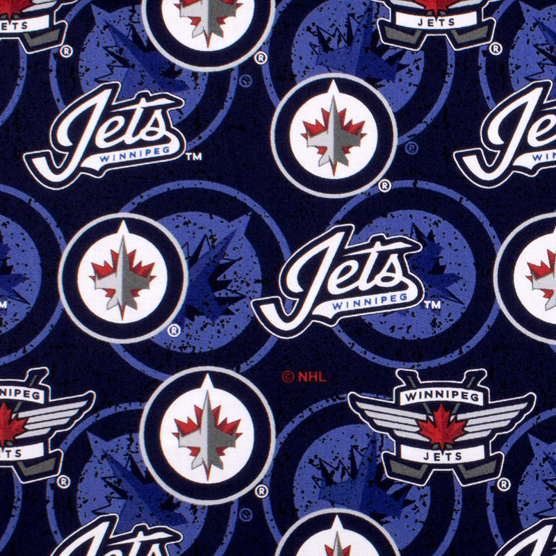 Jets de Winnipeg - Coton imprimé LNH - Logo - Bleu